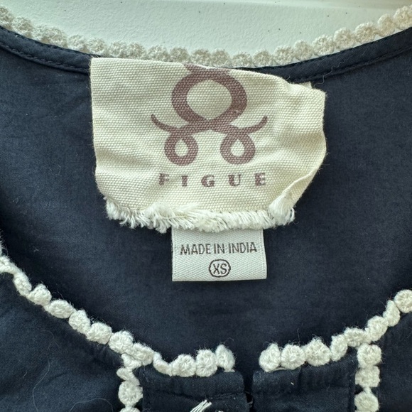 Figue Embroidered Tassel Tunic Top Size XS - Picture 4 of 6